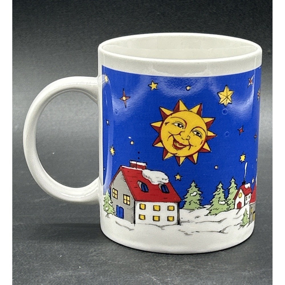 Vintage Studio Nova Mug Cup Festive Town MZ470 Pattern No Scratches Winter
